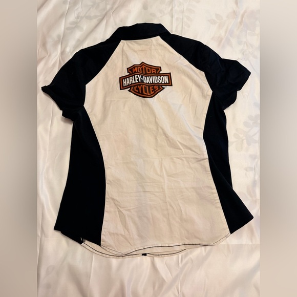 Harley-Davidson Black and White Collared Shirt - Picture 6 of 6